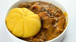 POUNDO/SEMO/EBA WITH OGBONO, GIZZARD/CHICKEN